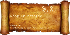 Woog Krisztofer névjegykártya